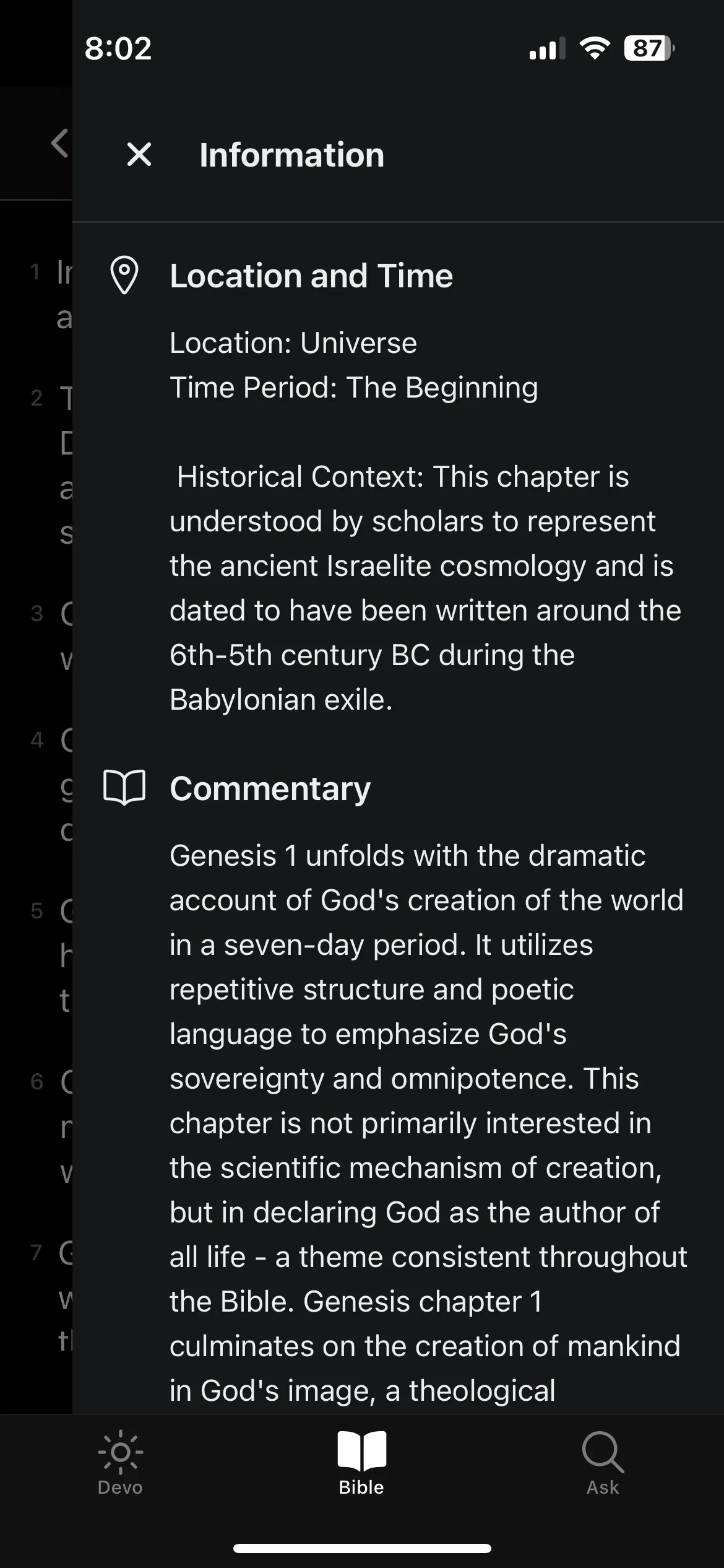 Bible Reading - Main View