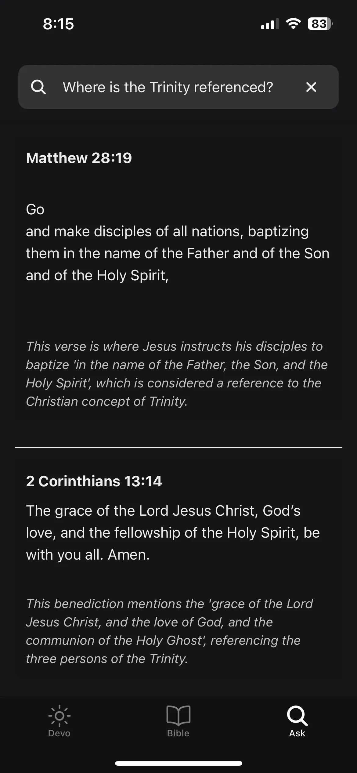 Scripture Search - Results